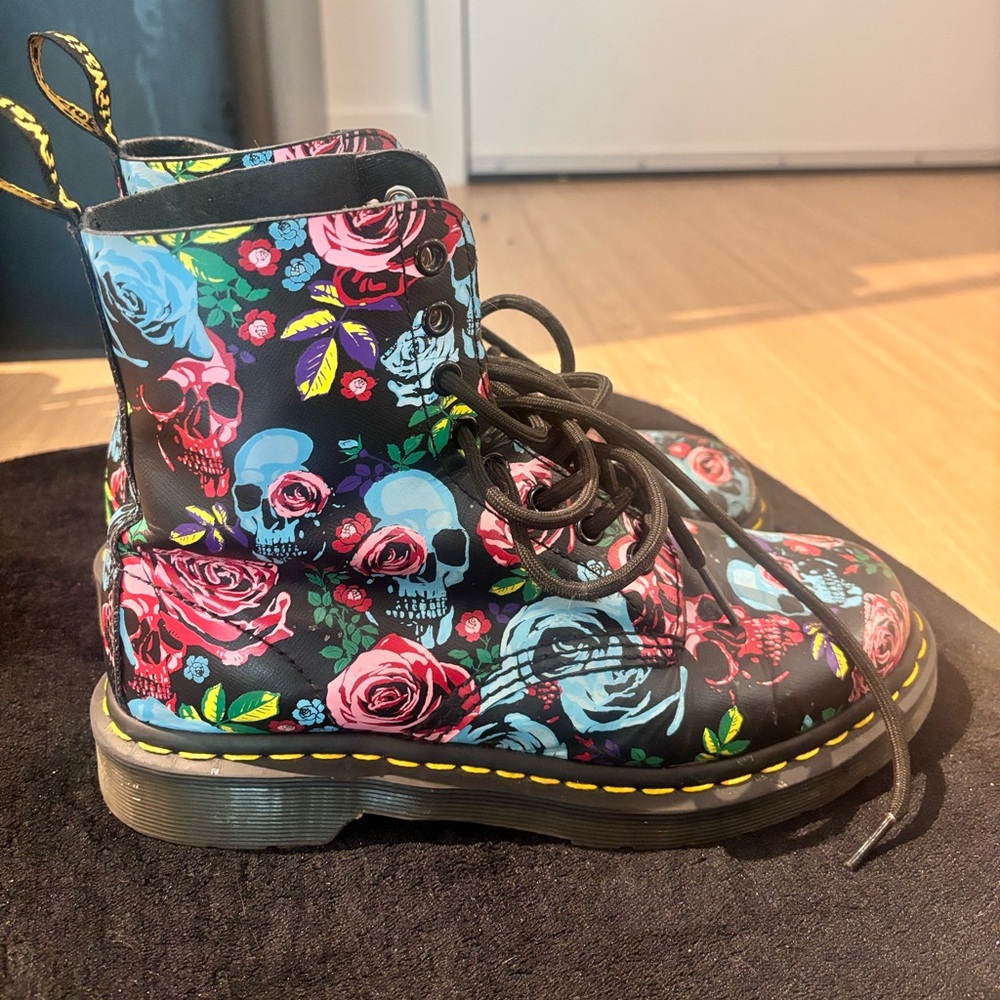Dr. Martens Spring Floral Skull Boots